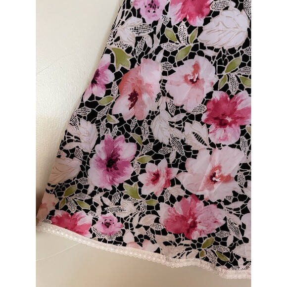 Oscar De La Renta Pink Label Floral Slip Nighty Chemise‎ Lace & Chiffon  SZ M - Picture 7 of 13